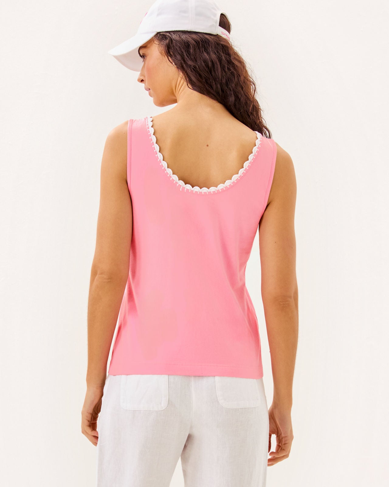 Gabbie Crochet Trimmed Kn In Conch Shell Pink