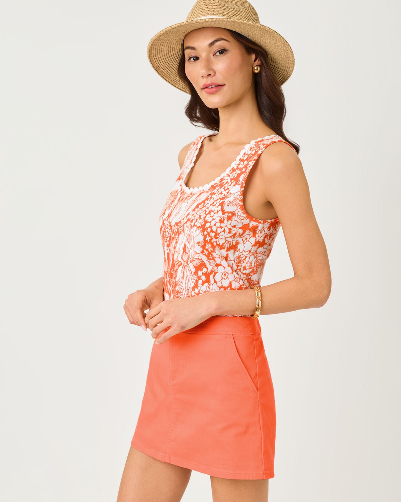 Gabbie Crochet Trimmed Knit Top In Budding Romance
