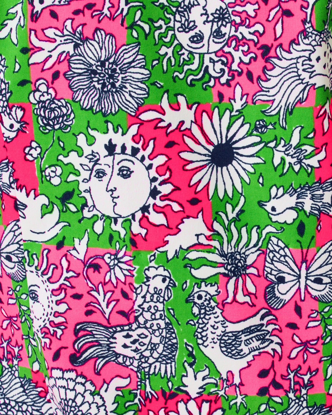 Kathy Bow Dress UPF 50+ In Cherry Blossom Pink Lil Chicken Check Golf