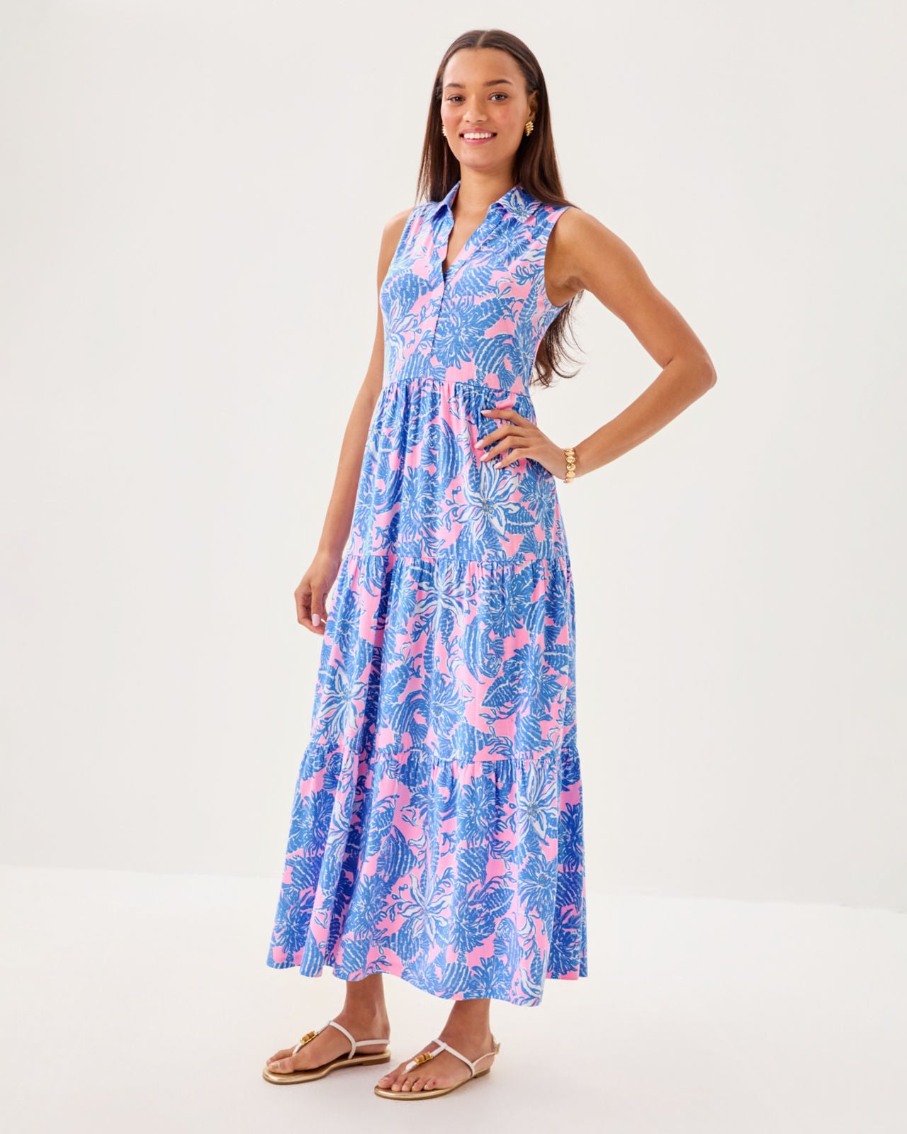 Riegan Maxi Dress In Conch Shell Pink Up Scale