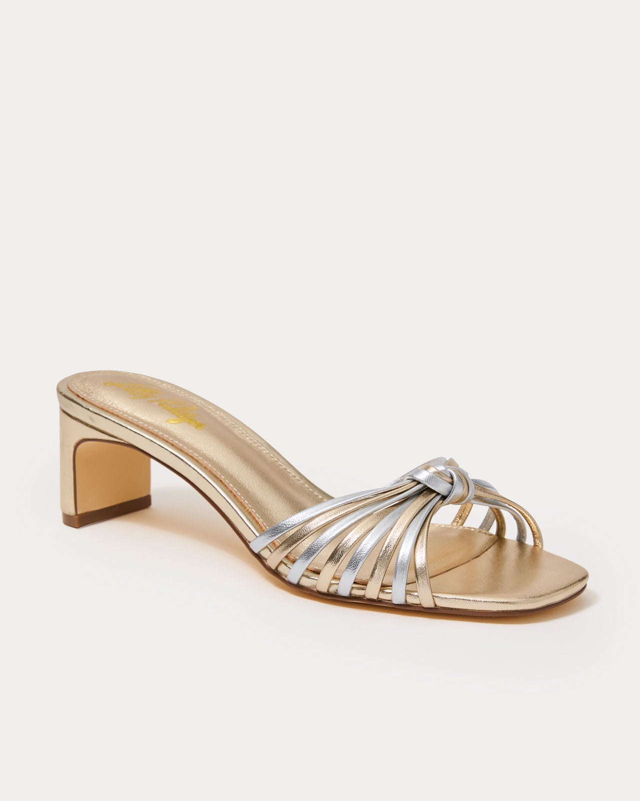 Cora Sandal In Gold Metallic X Silver Metallic