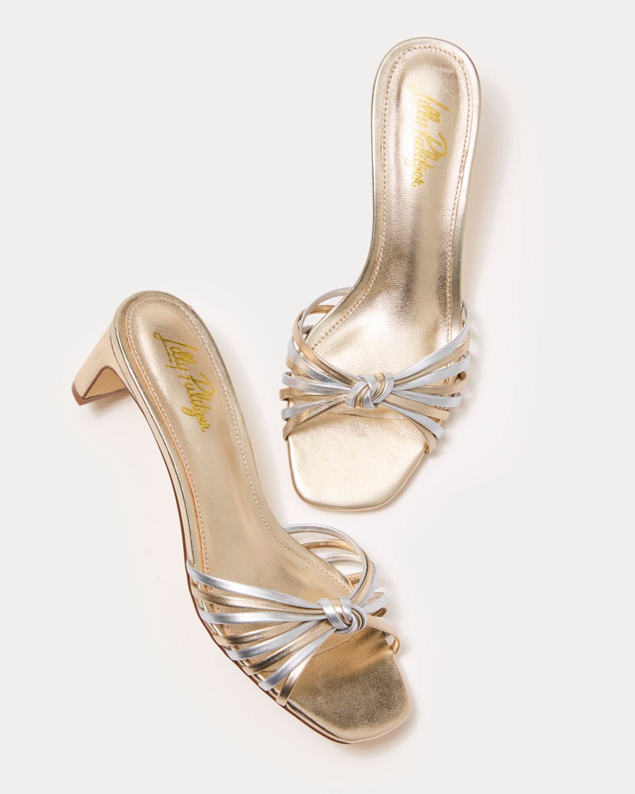 Cora Sandal In Gold Metallic X Silver Metallic