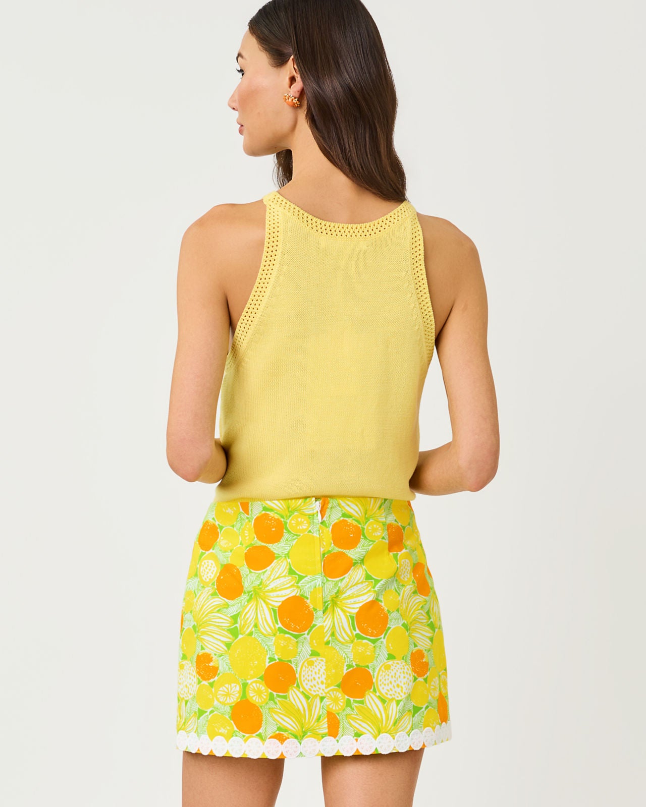 Emra Sweater Tank In Zesty Jacquard