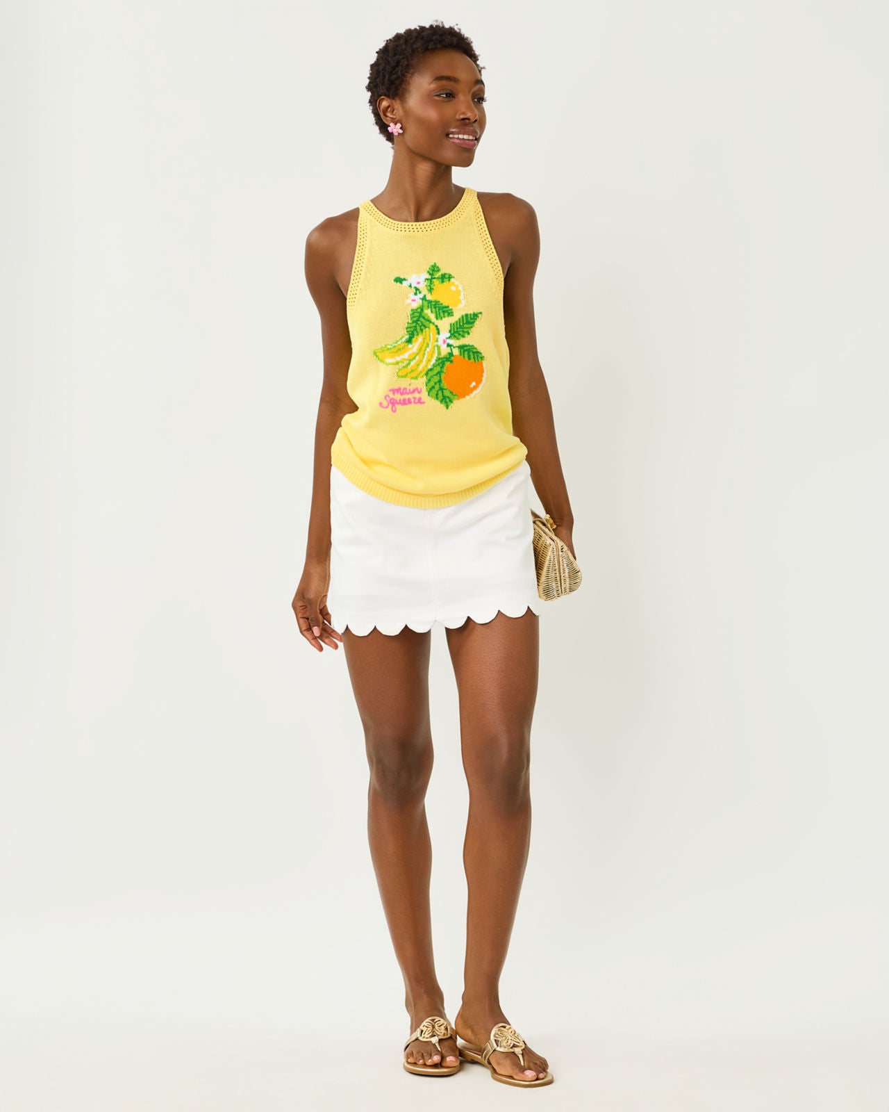 Emra Sweater Tank In Zesty Jacquard