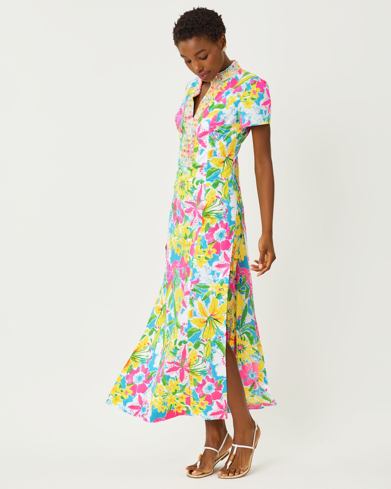 Velora Maxi Romper In Lovely Lilly
