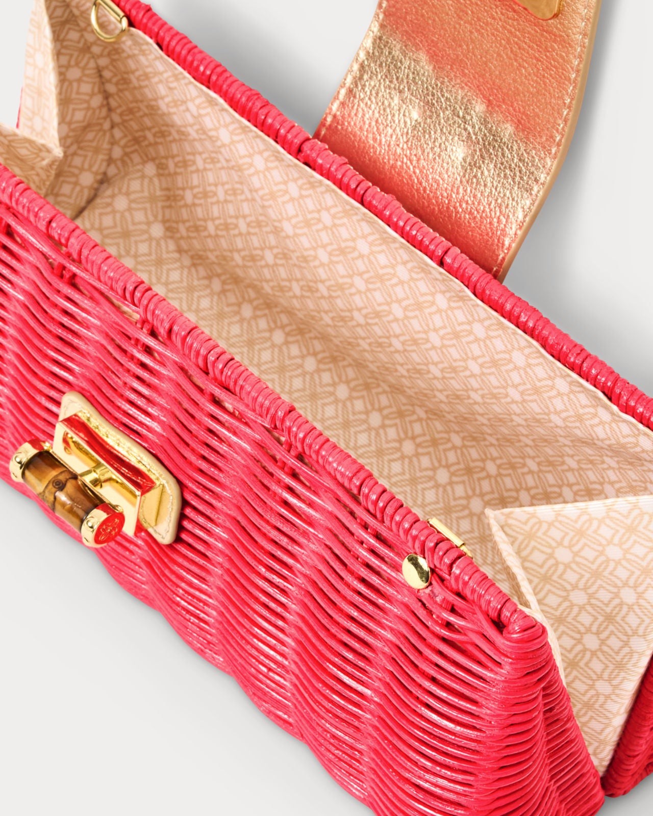 Leena Wicker Clutch In Paradise Punch