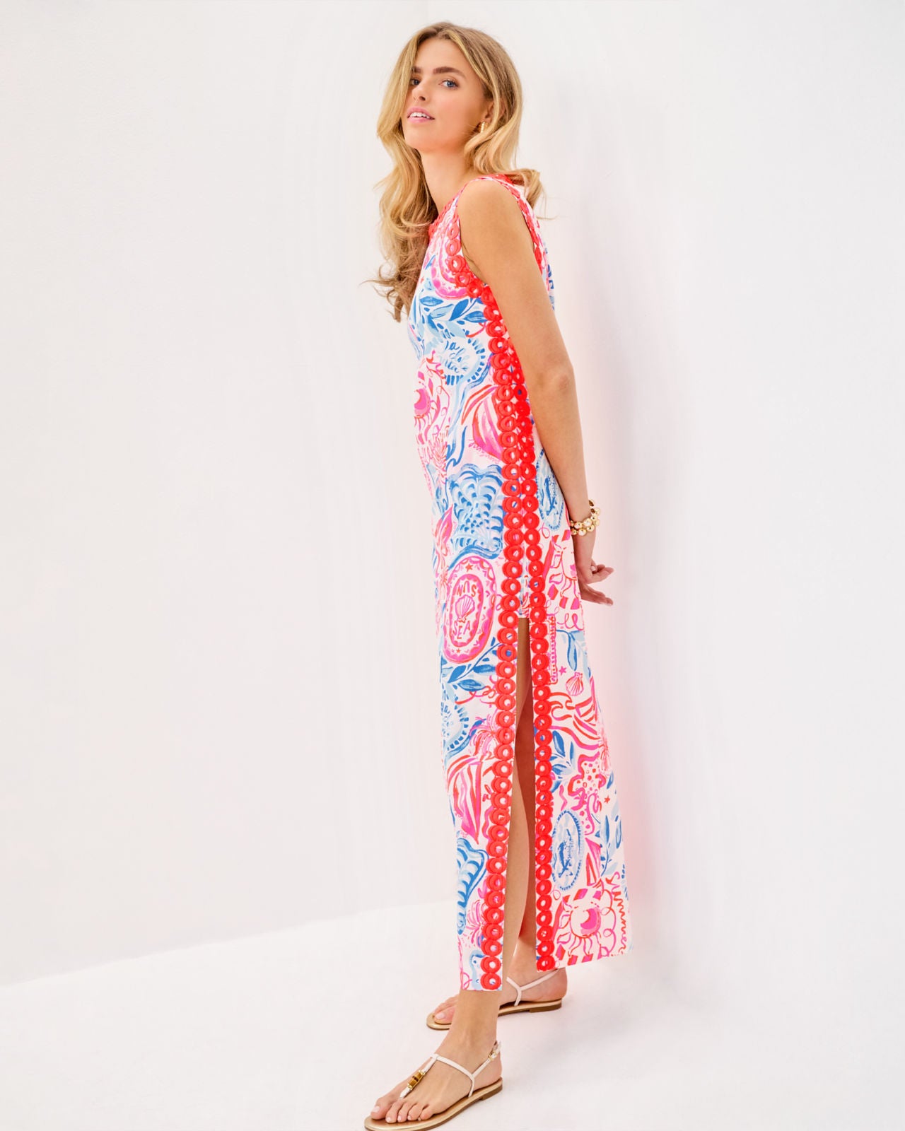 Sadie Maxi Romper In Resort White Sun Sea Sand
