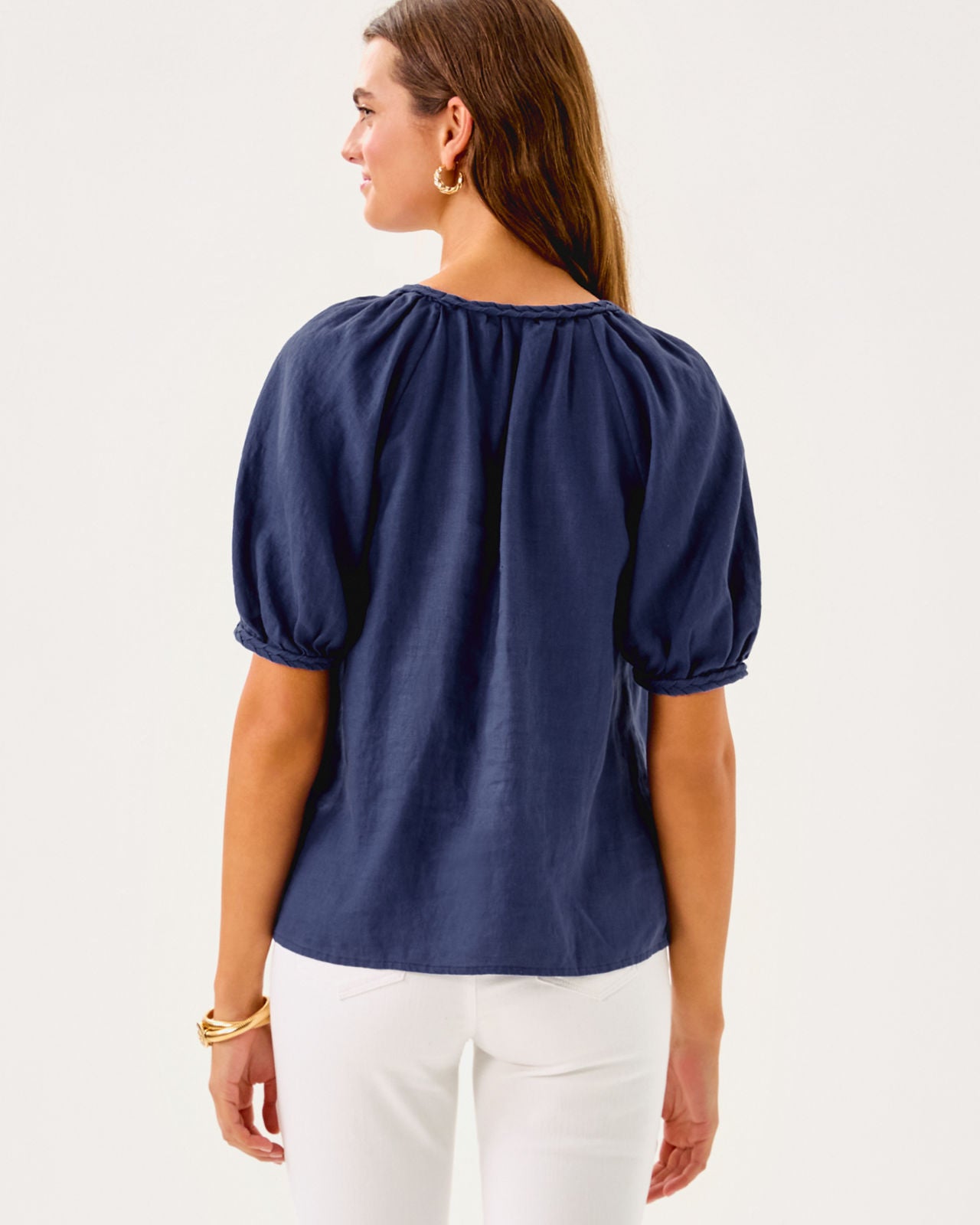 Calais Short Sleeve Top In Sapphire Pool