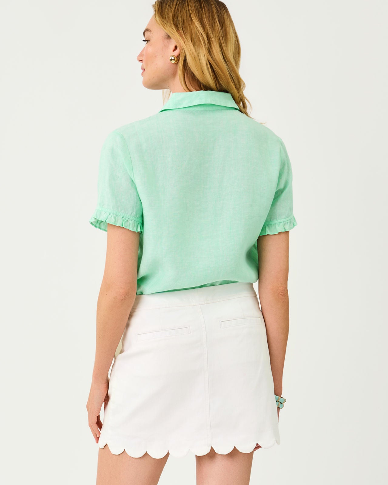 Carden Ruffle Top In Mint Condition X Resort White