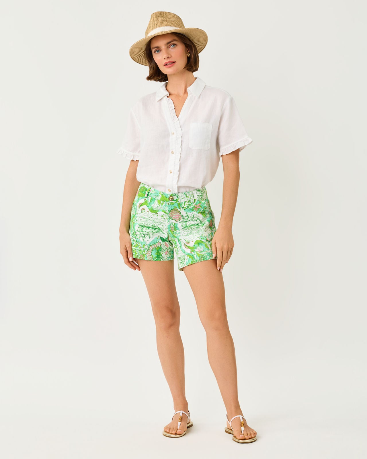 Carden Ruffle Top In Resort White