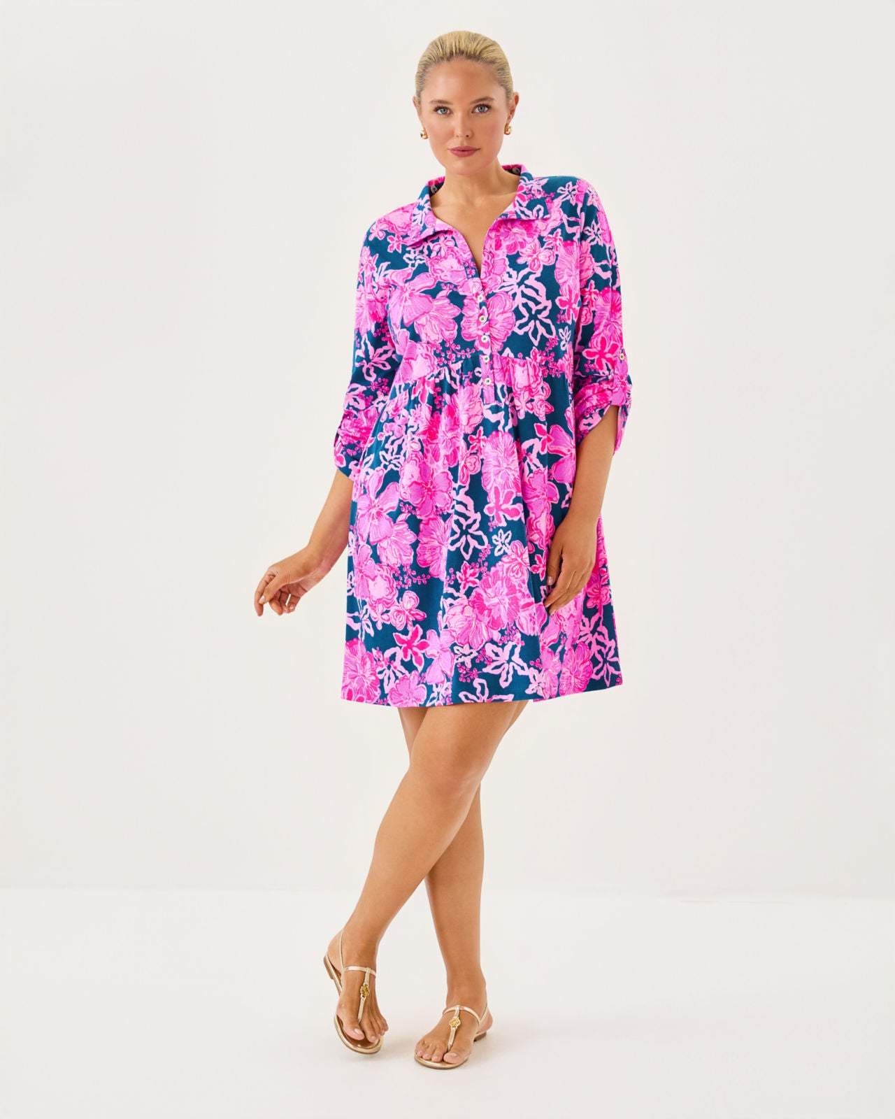Saralyn Dress In Starlight Navy Once And Floral