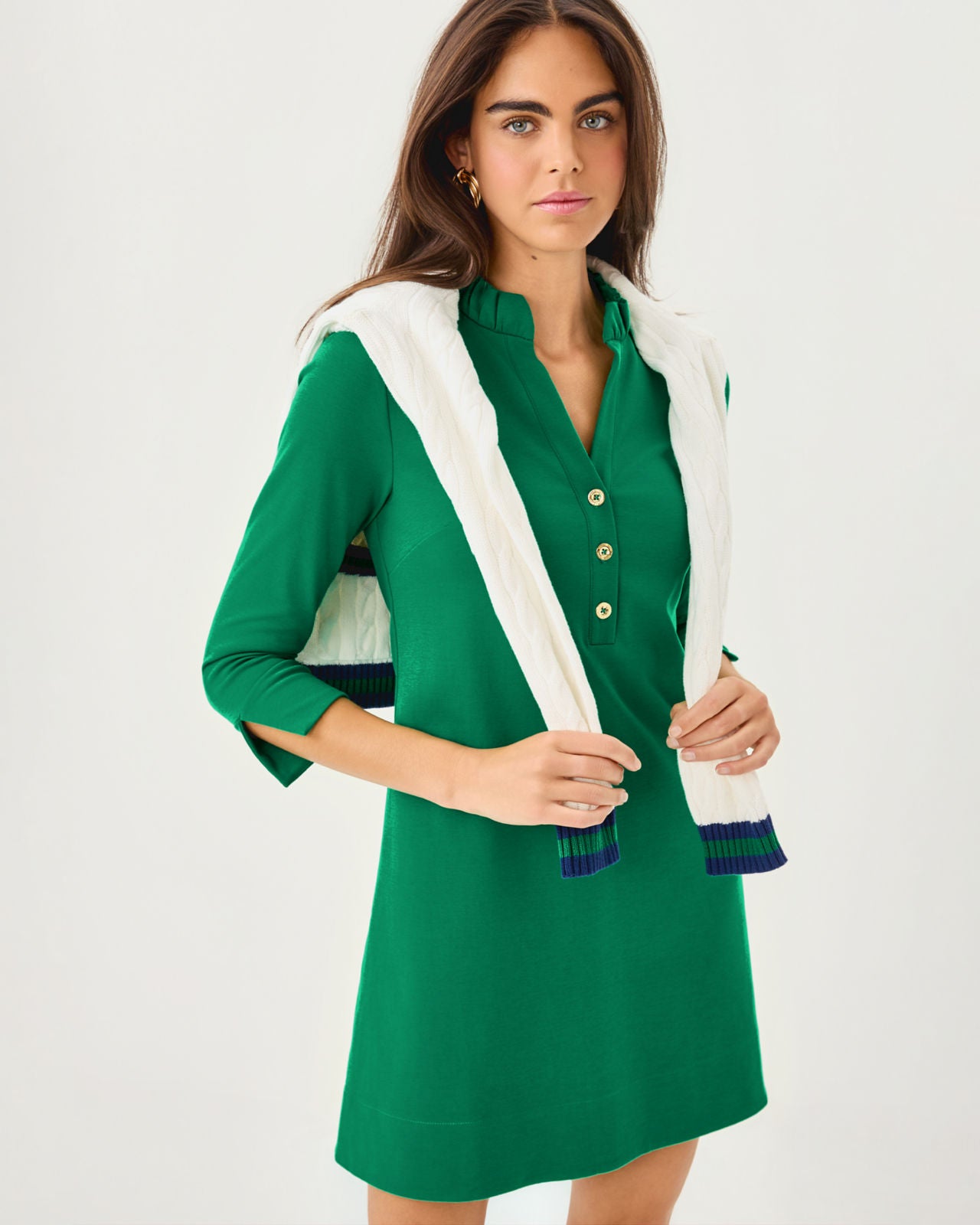 Knightley Dress In Fiddle Leaf Green