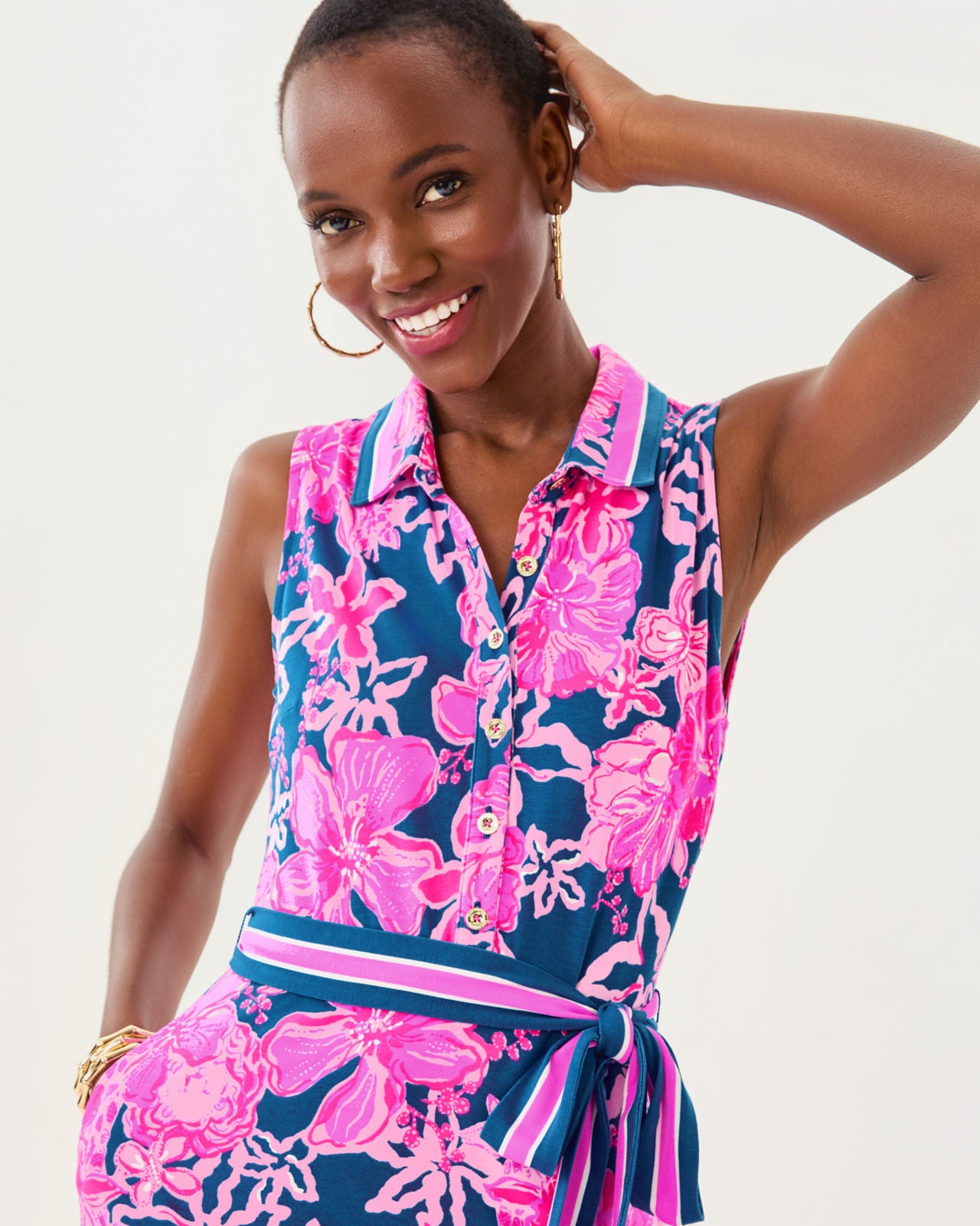 Ryland Midi Dress In Starlight Navy Once And Floral