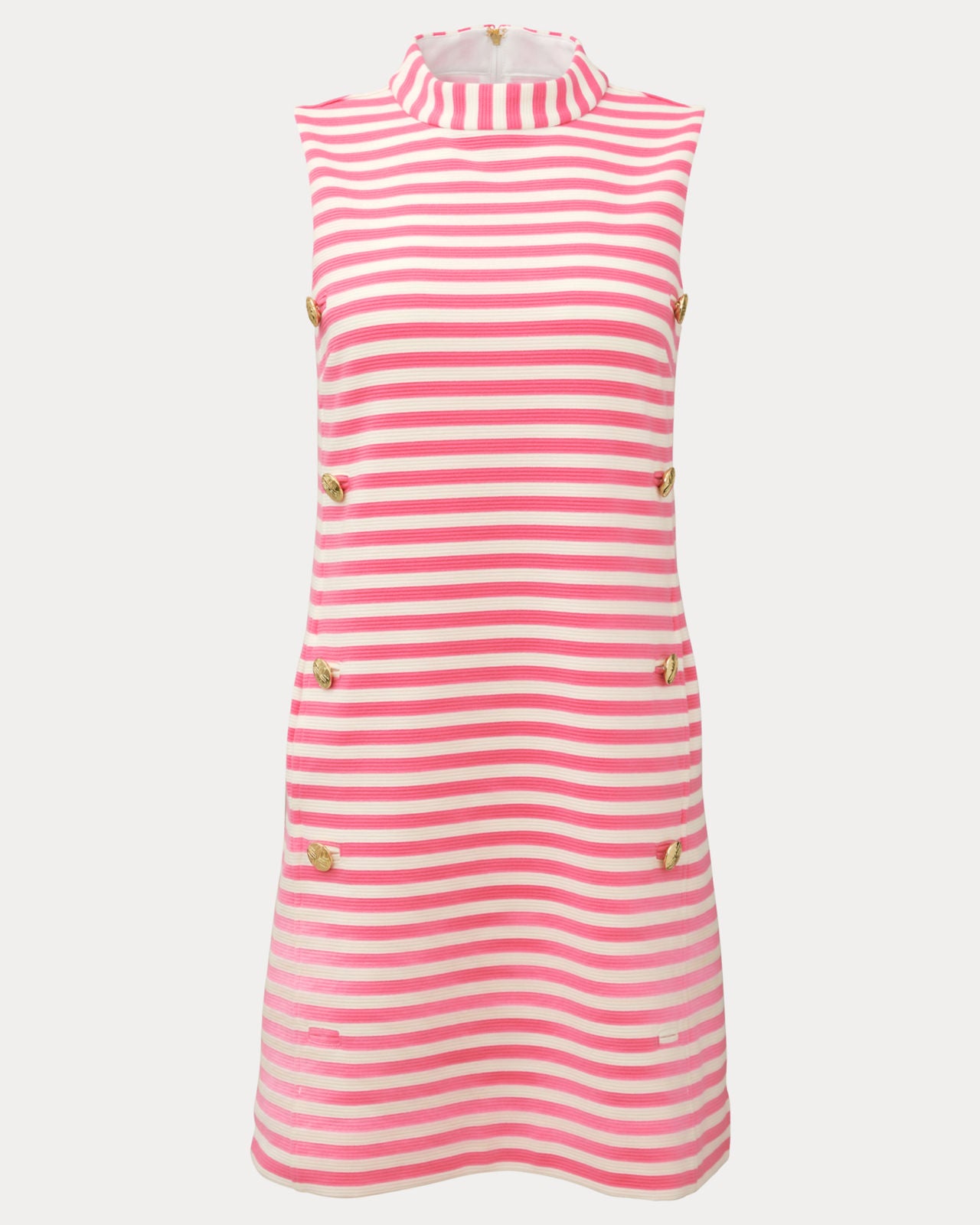Carmina Shift Dress In Confetti Pink Ottoman Stripe