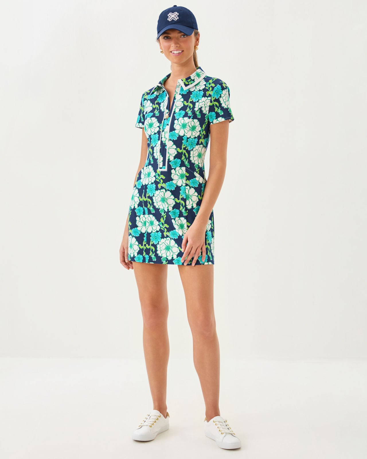 Kathy Short Sleeve Dress UPF 50+ In Low Tide Navy Go Big