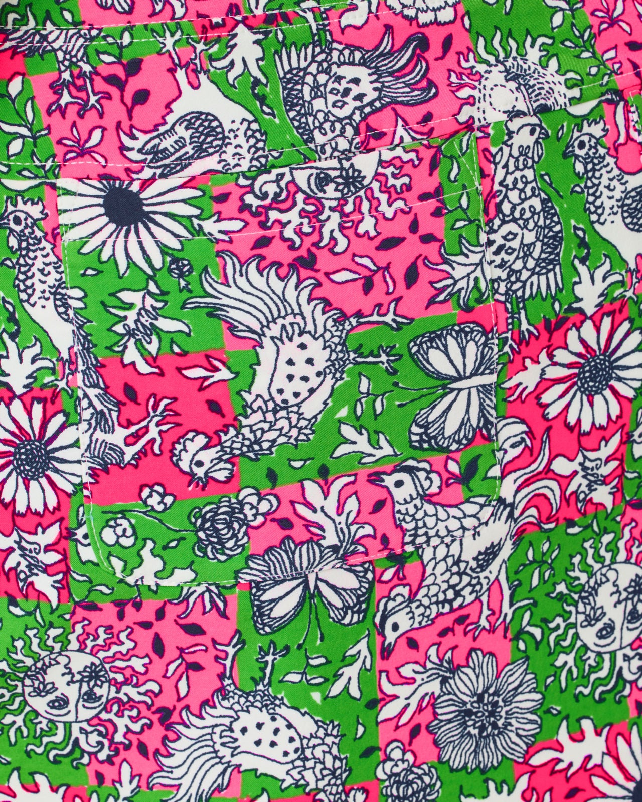 Monica 15" Skort UPF 50+ In Cherry Blossom Pink Lil Chicken Check