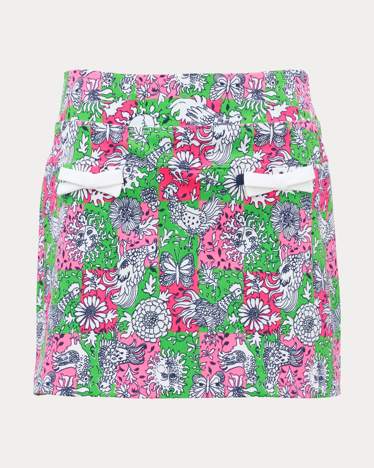 Monica 15" Skort UPF 50+ In Cherry Blossom Pink Lil Chicken Check