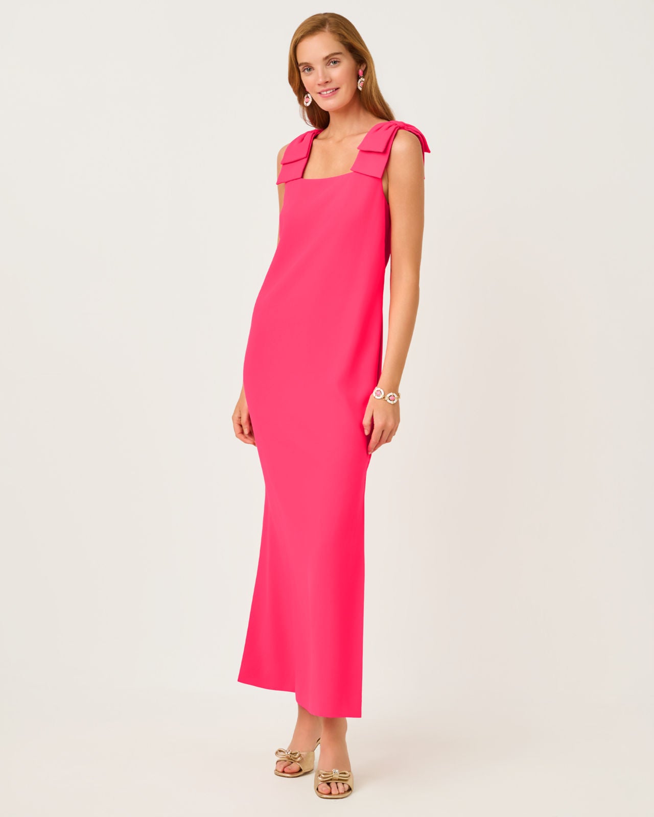 Bernice Maxi Dress In Lipstick Pink