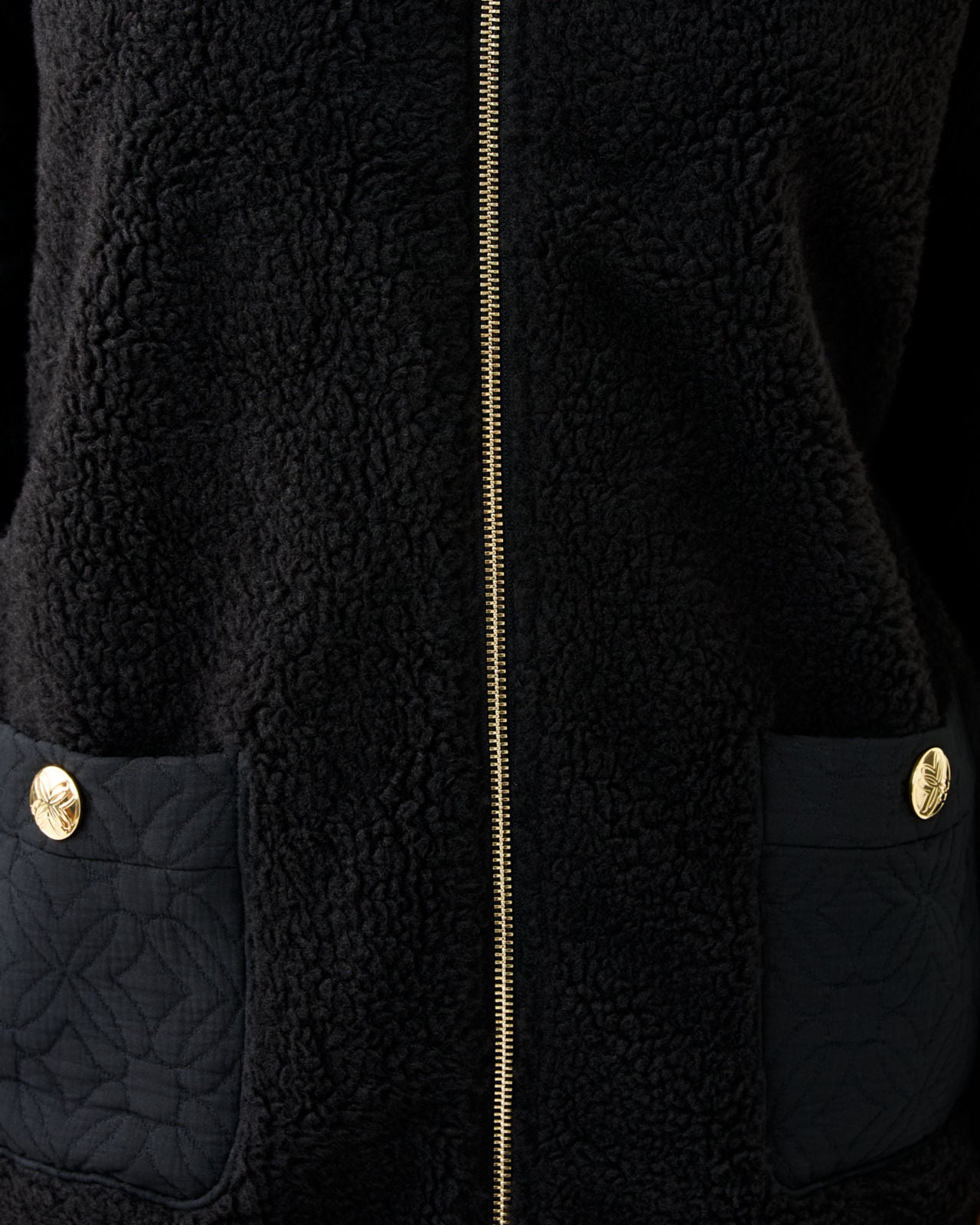 Helaina Sherpa Jacket In Noir
