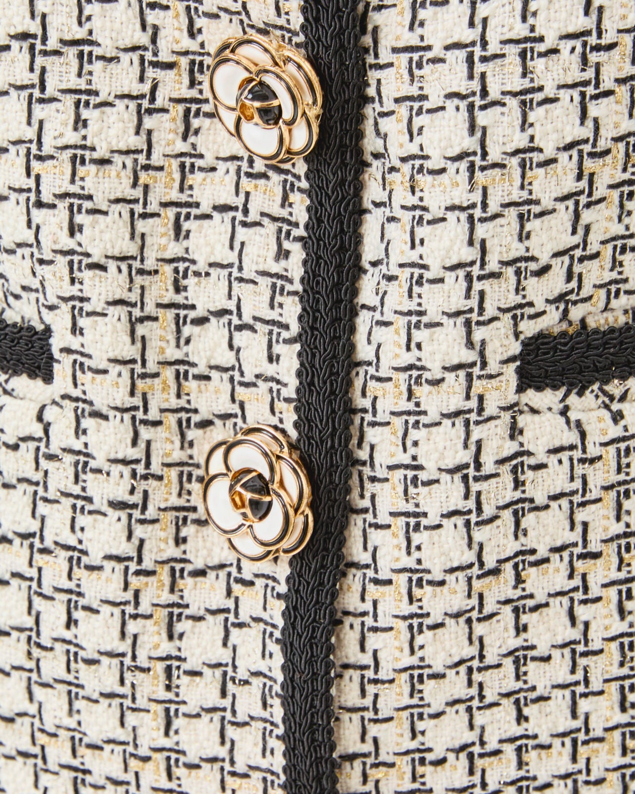 Kalara Boucle Jacket In Coconut Lurex Houndstooth