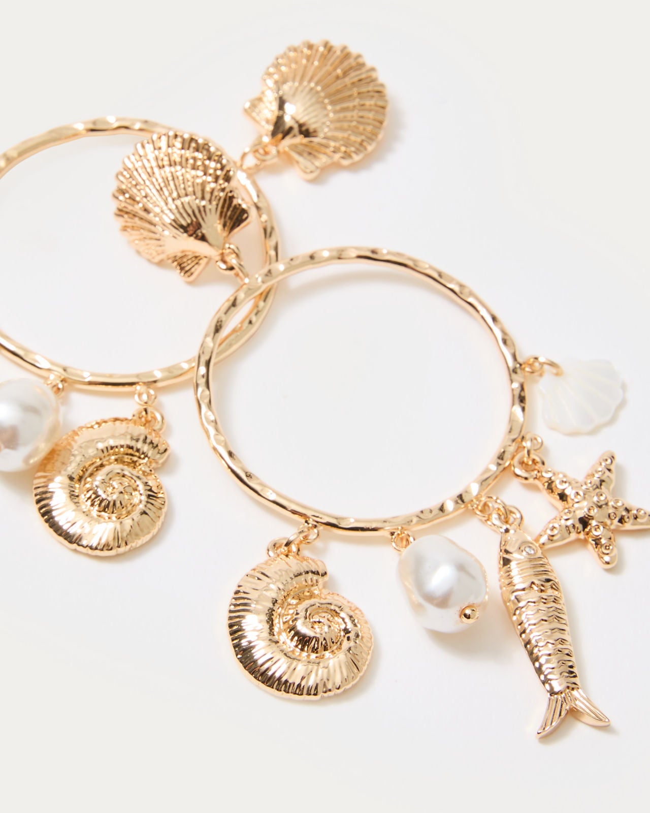 Summer Serenade Charm Hoop In Gold Metallic