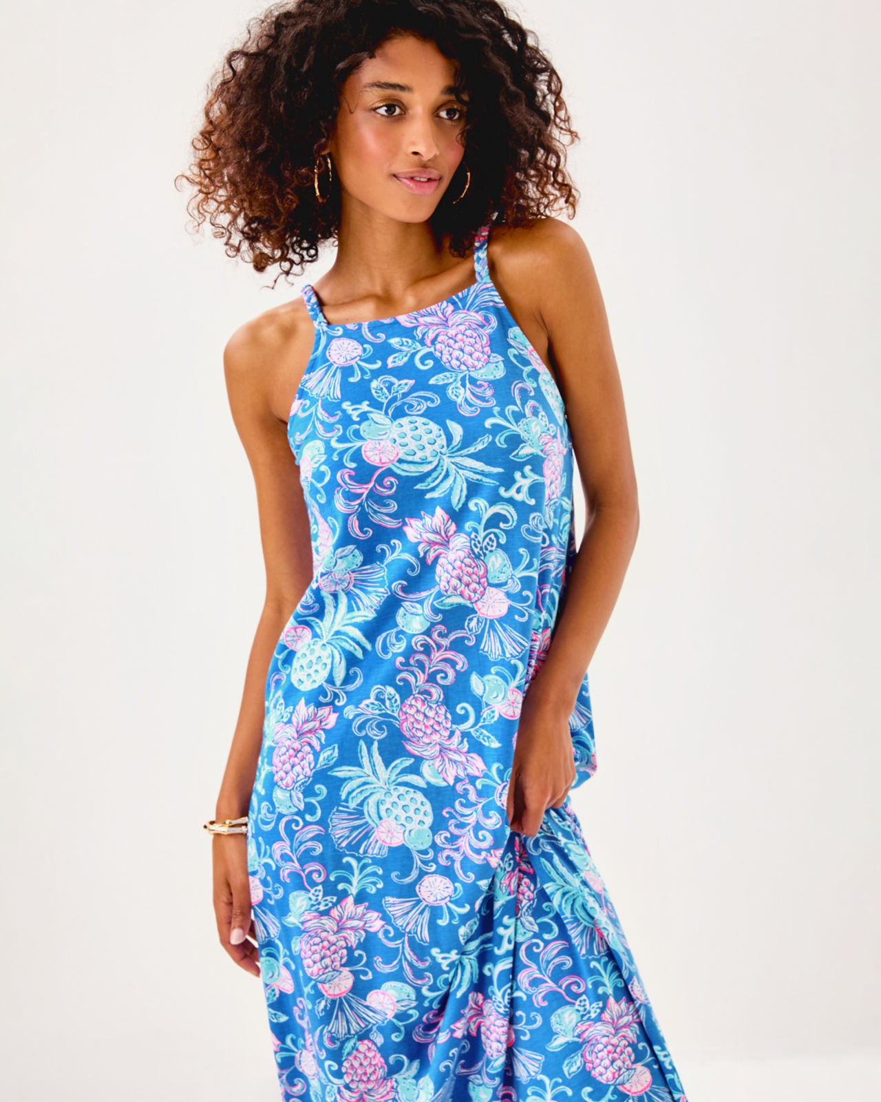 Kyleigh Maxi Dress In Sunwashed Blue Citrus Crush