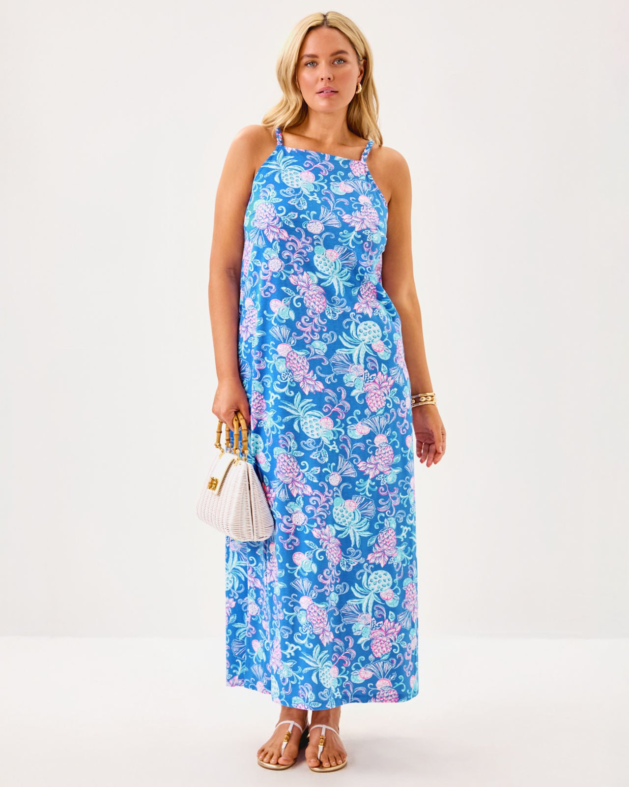 Kyleigh Maxi Dress In Sunwashed Blue Citrus Crush