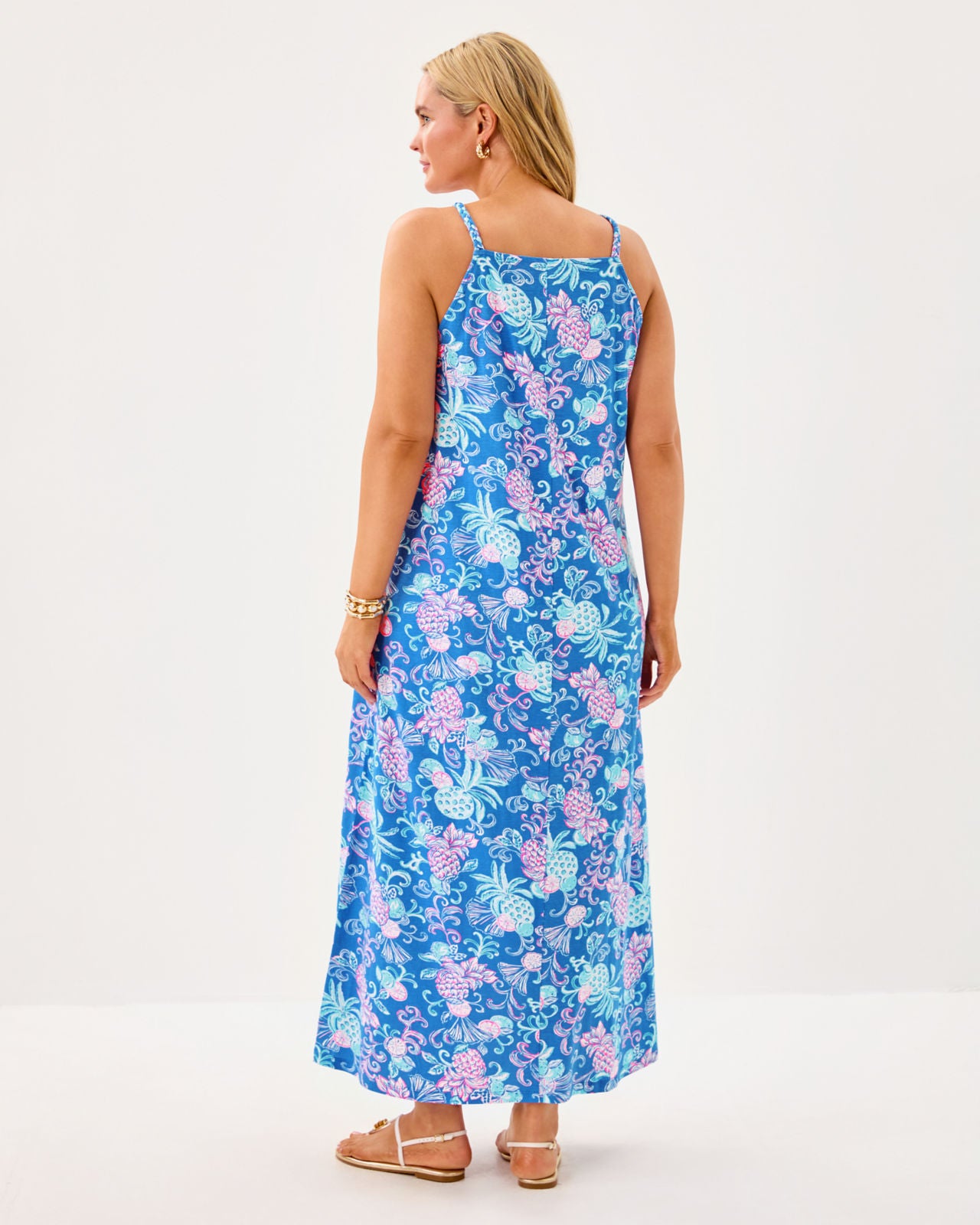 Kyleigh Maxi Dress In Sunwashed Blue Citrus Crush