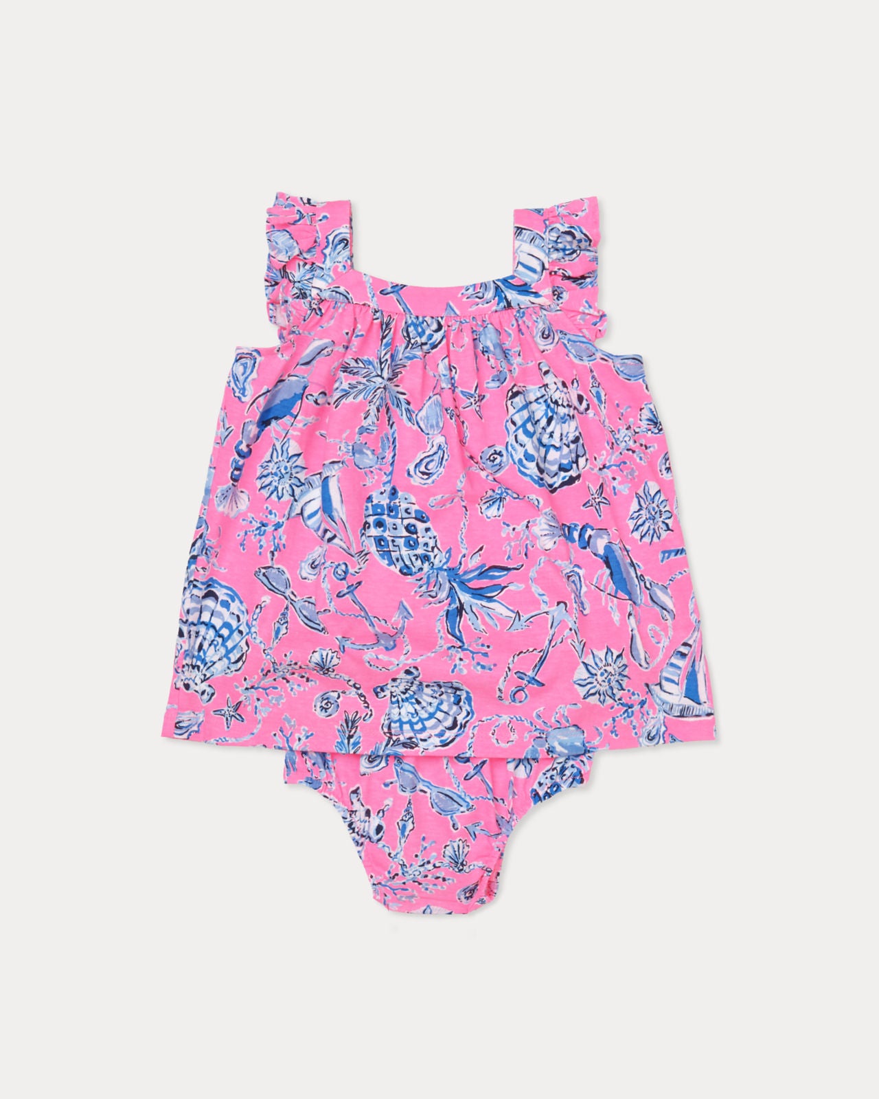 Plumeria Infant Dress In Rousseau Pink Barefoot Beachcombers