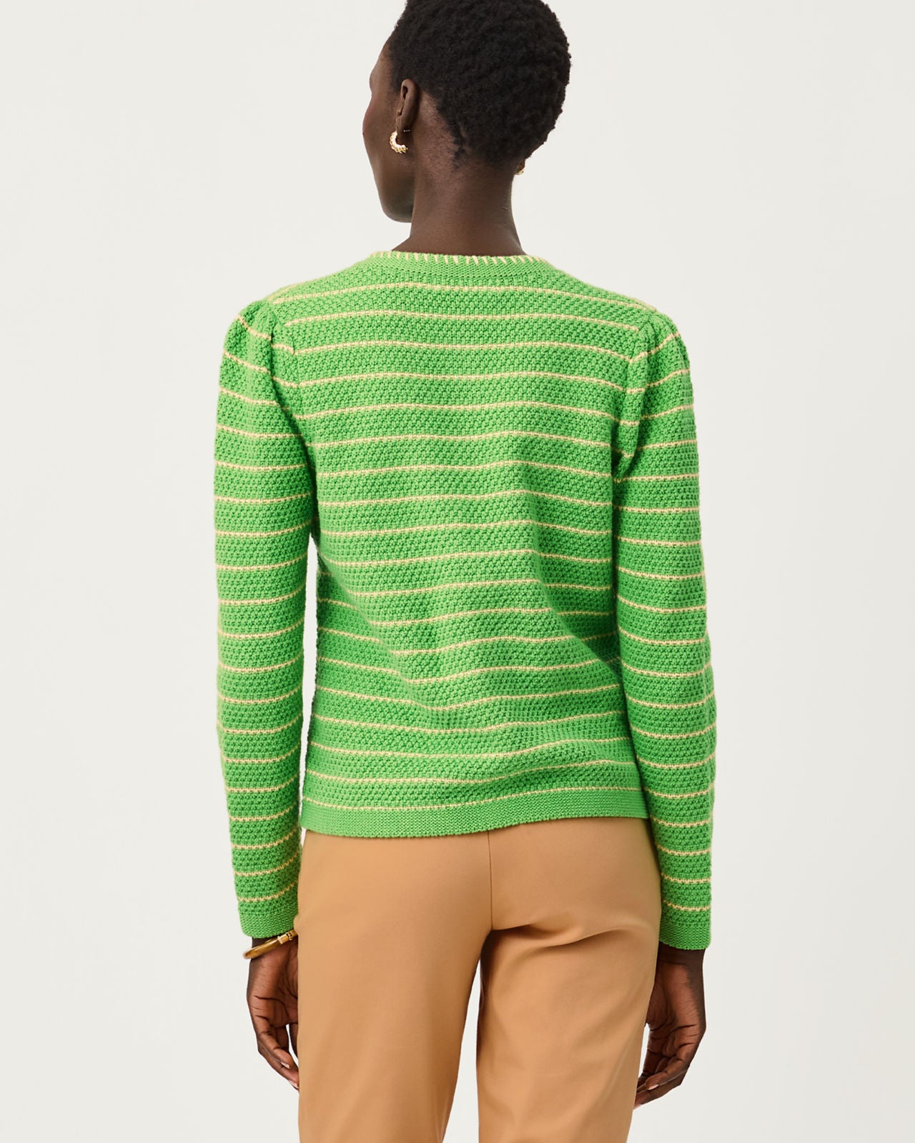 Maysen Cardigan in Chateau Green Beachy Stripe