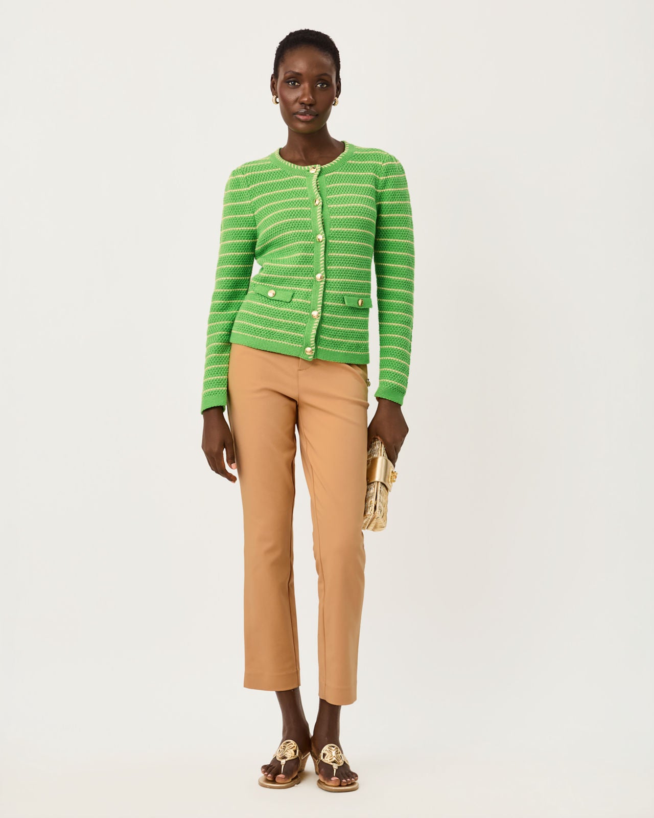 Maysen Cardigan in Chateau Green Beachy Stripe