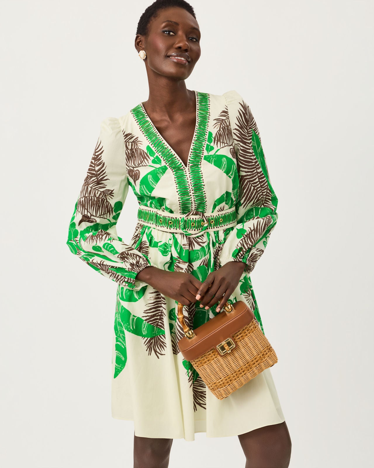 Chyanna Dress In Hide And Leaf