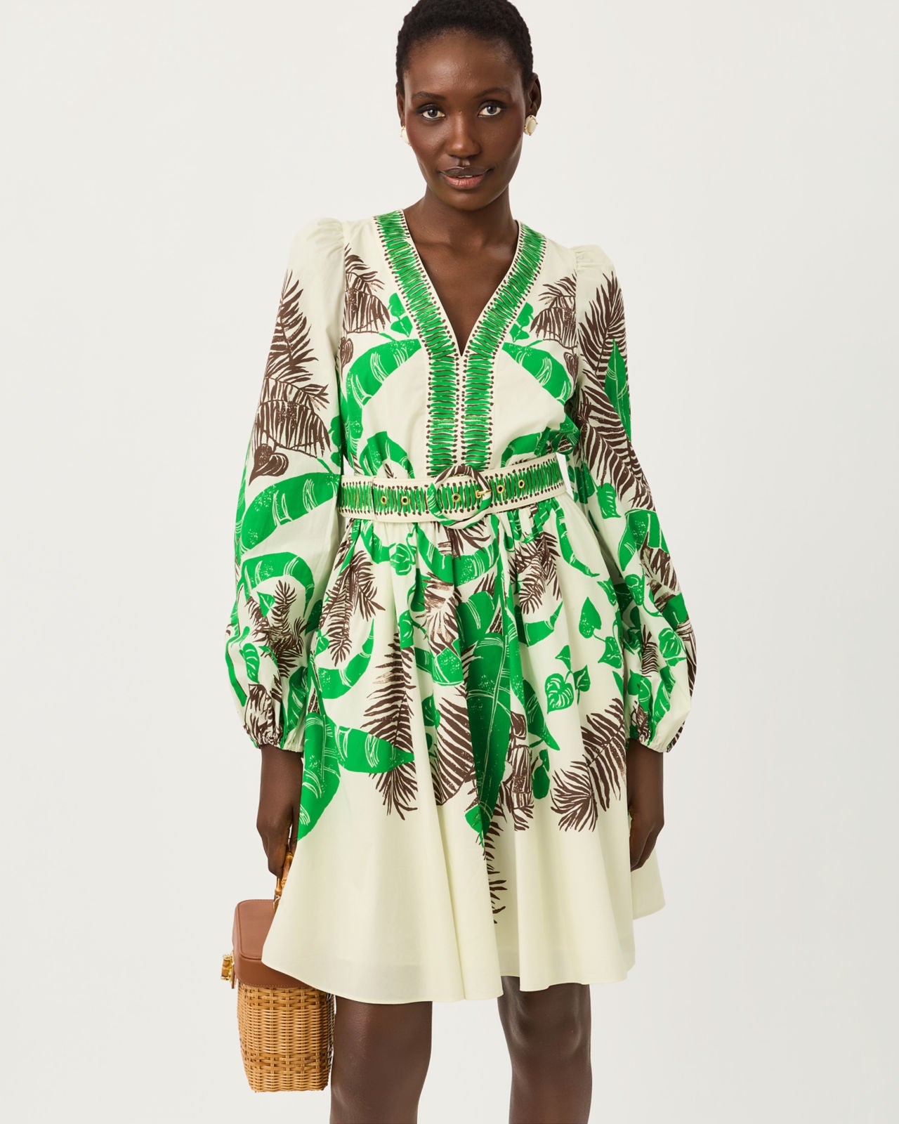 Chyanna Dress In Hide And Leaf