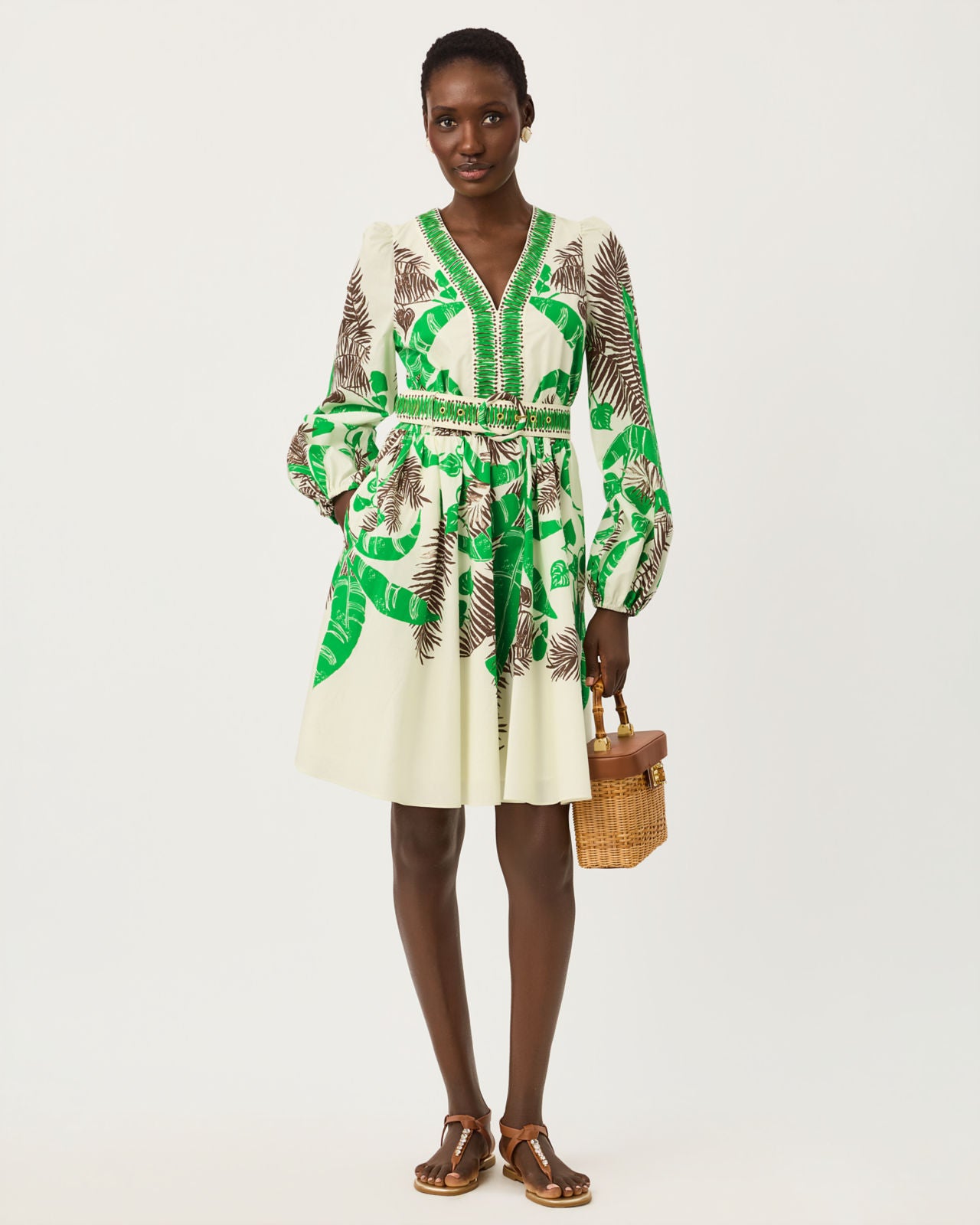 Chyanna Dress In Hide And Leaf