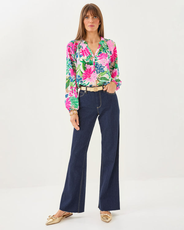 Aniston High Rise Straight Leg Jean in Dark Wash