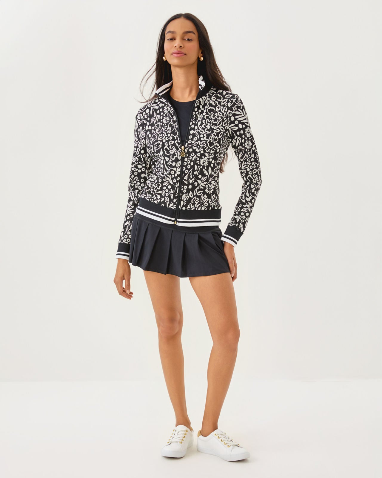 Regate Jacket UPF 50+ In Noir Purrfect Pounce Knit Jacquard