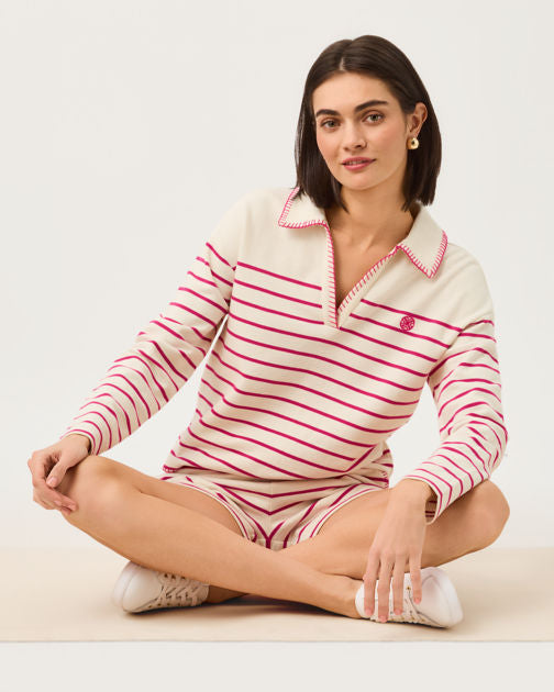 Corvaya Pullover In Berry Legacy Stripe