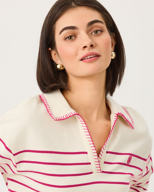Corvaya Pullover In Berry Legacy Stripe