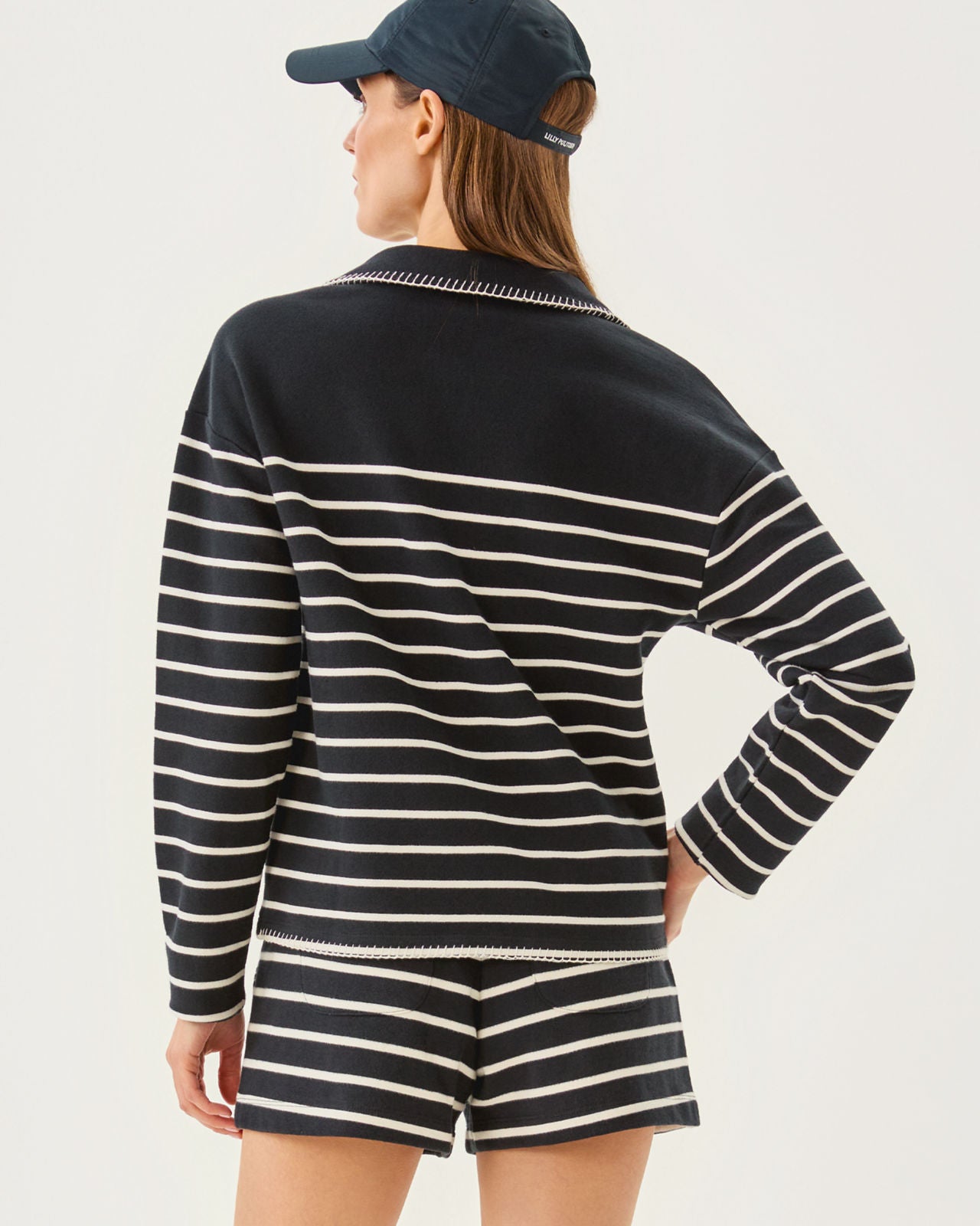 Corvaya Pullover In Noir Legacy Stripe