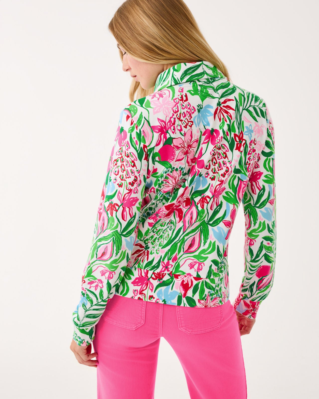 Eleni Zip-Up UPF 50+ In Multi Glowing Gardens