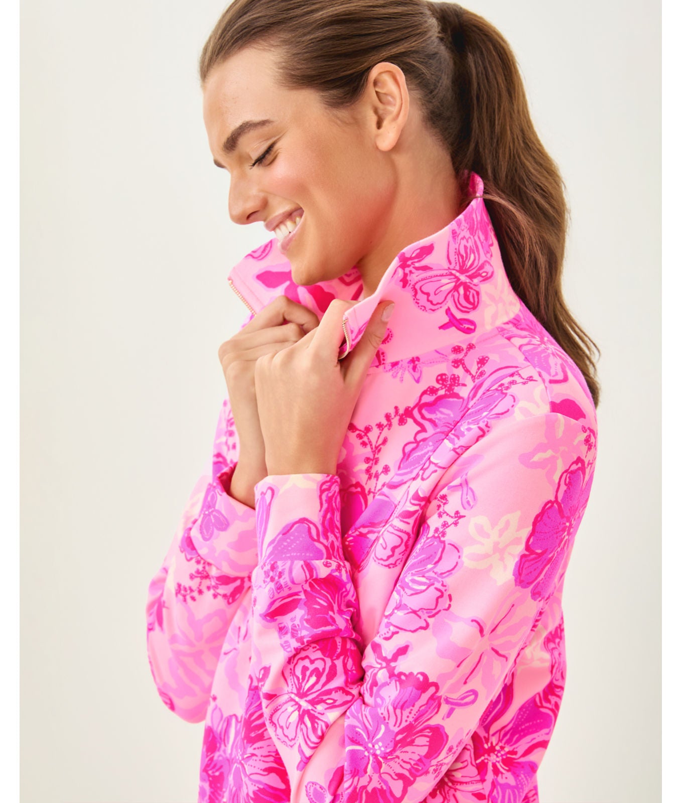 Eleni Zip-Up UPF 50+ In Parigi Pink Supporting Squad