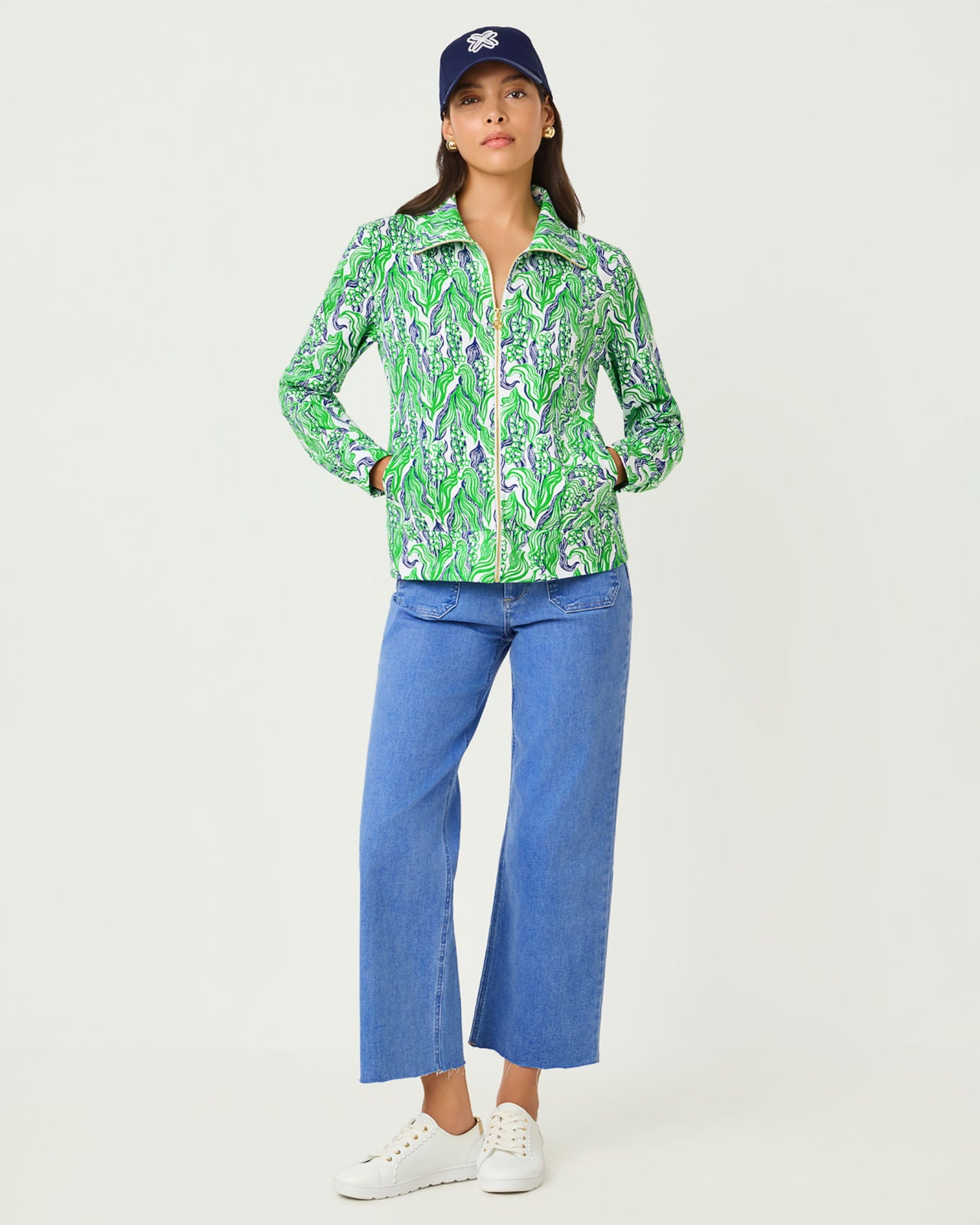 Eleni Zip-up UPF 50+ In Putting Green Lilly Of The Valley