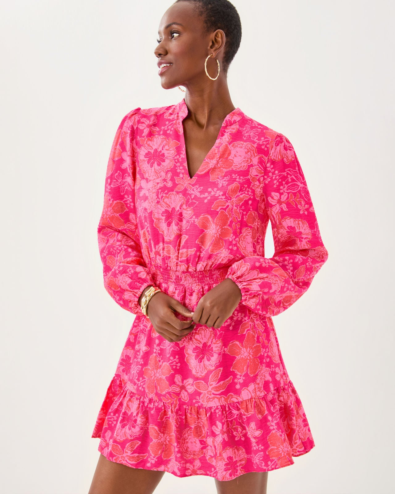 Axton Dress In Sun Shell Pink Big Party