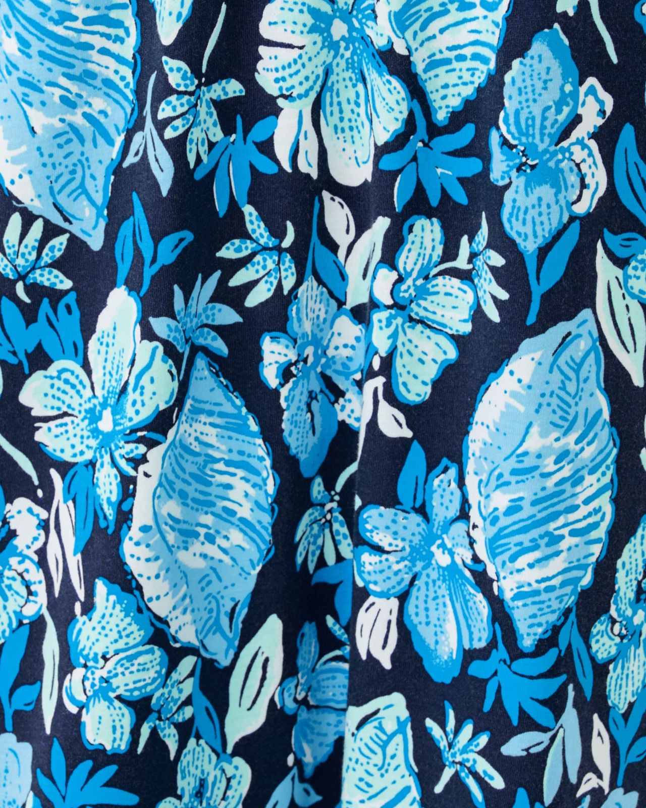 Delany Dress In Low Tide Navy Seashell Splendor