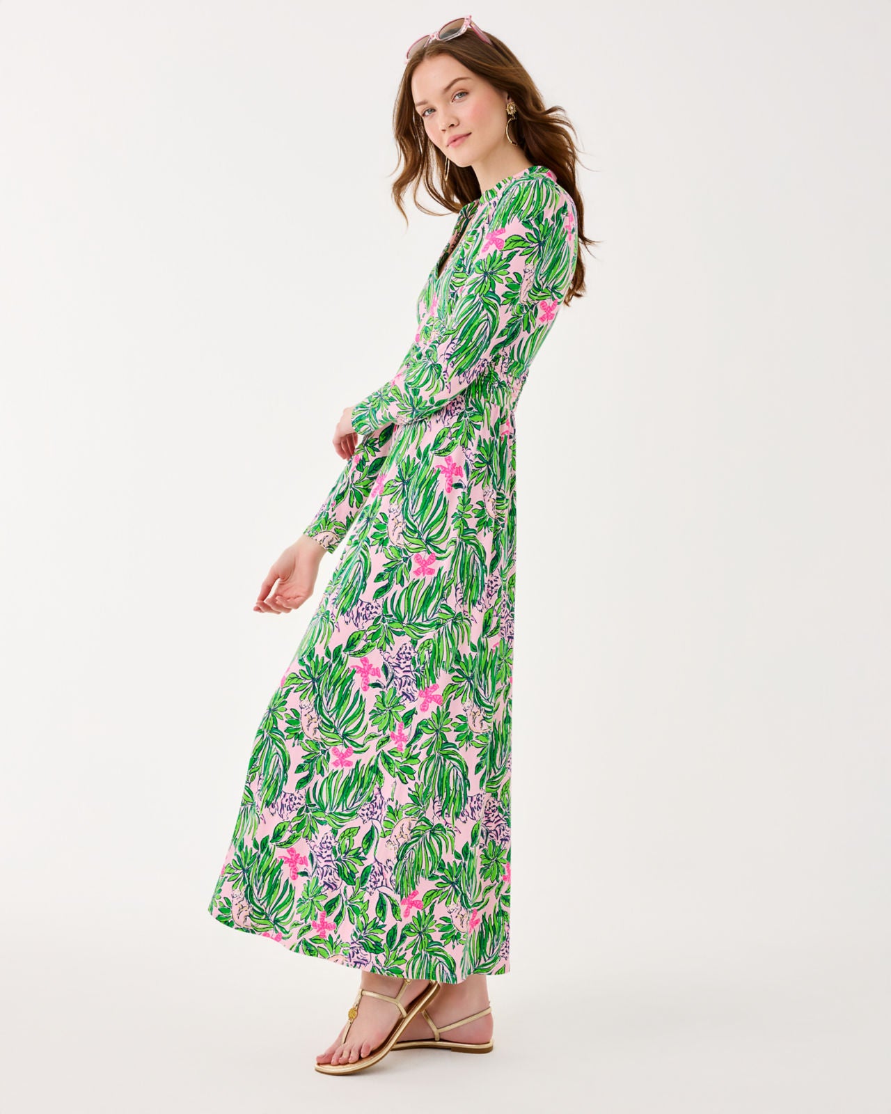 Solene Midi Dress In Conch Shell Pink Roaring With Joy