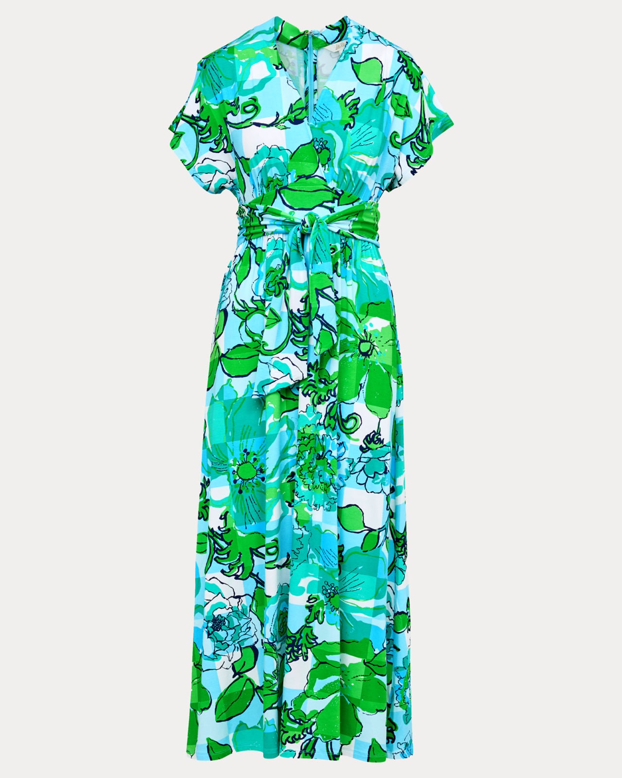 Keenan Maxi Dress In Capri Blue Rousseaus Roses