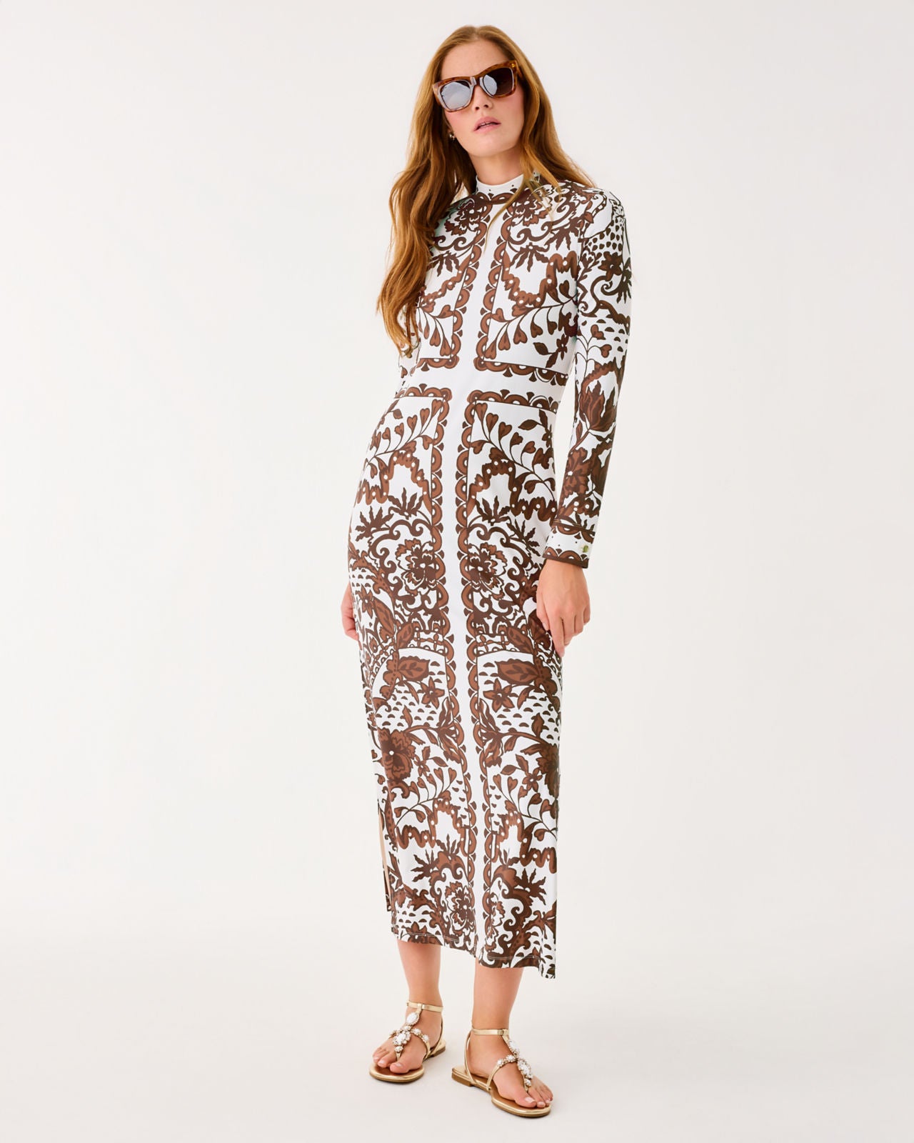 Quinn UPF 50+ Maxi Dress In Beachcomber Brown Spicy Socialite