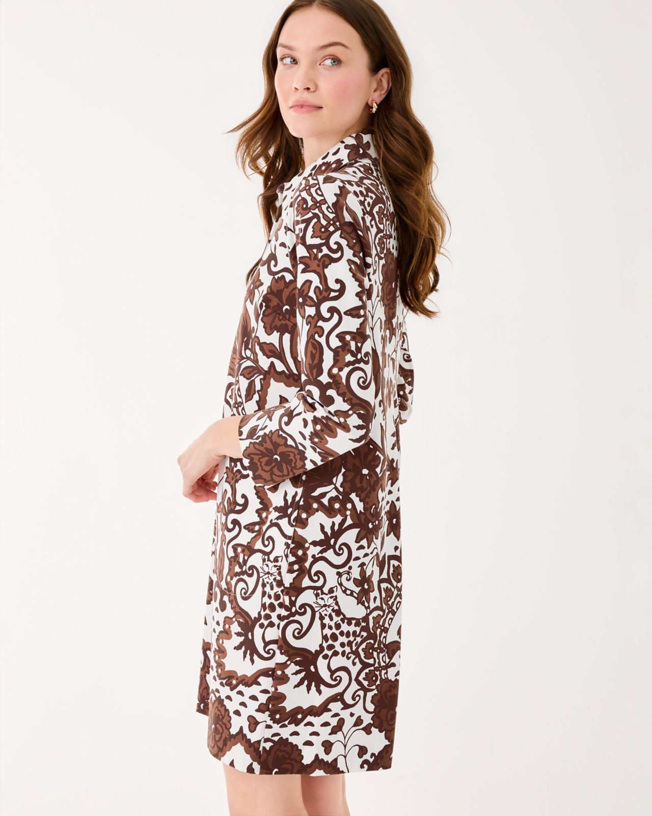 Gabi Dress In Beachcomber Brown Spicy Socialite
