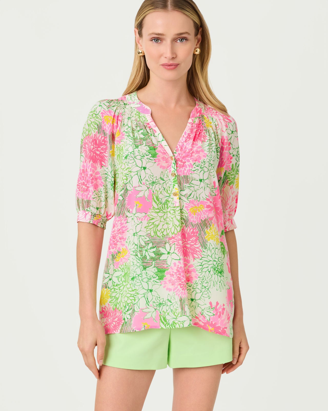 Elsa Short Sleeve Top In Mum Patch