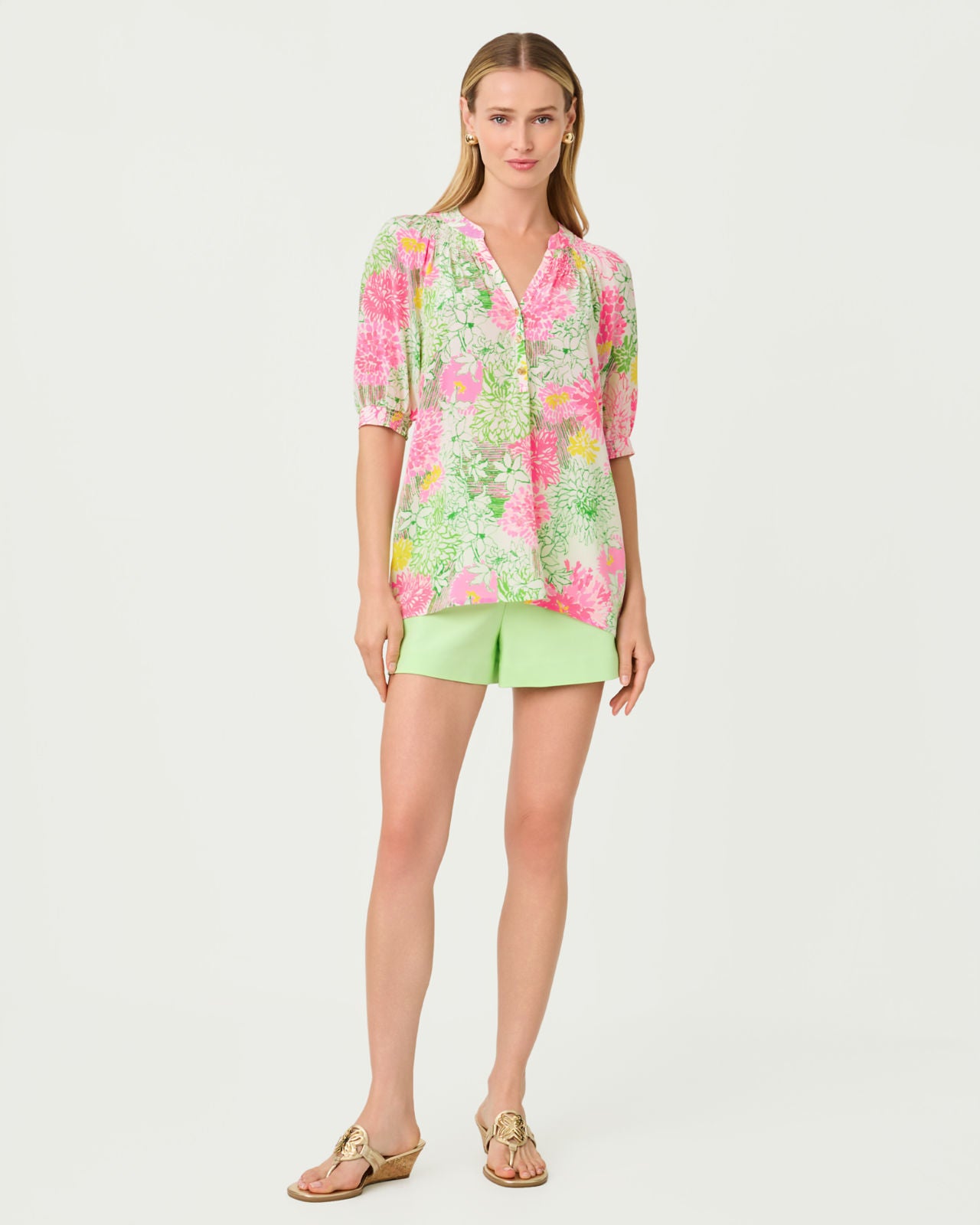 Elsa Short Sleeve Top In Mum Patch